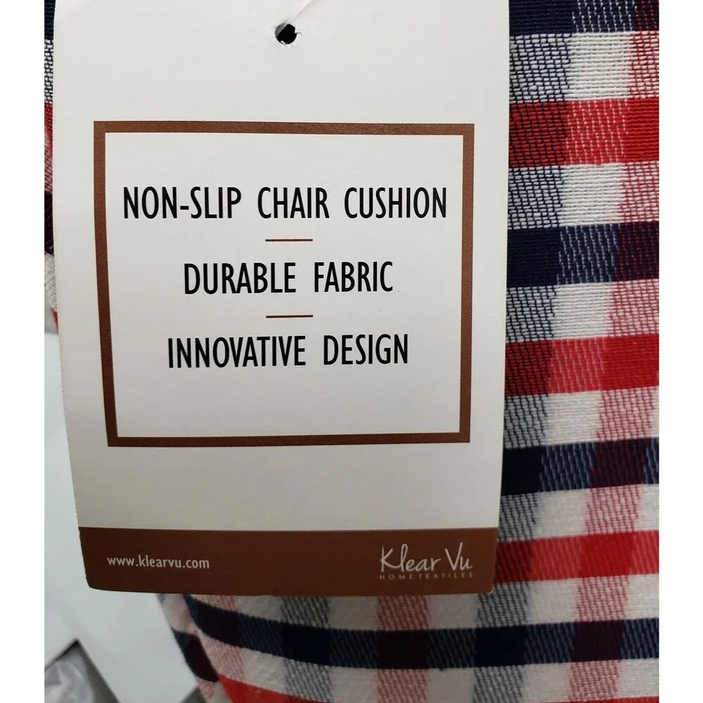 SET OF 2 CHAIR GRIPPER PADS IN LINEN, PATRIOTIC COLORS,RED,BLUE & WHITE,ClearVu